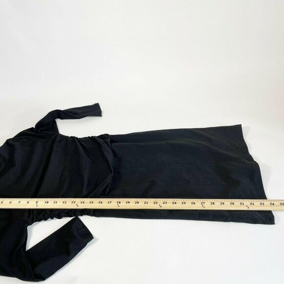 ATM Ruched Fitted Mini Dress M Black Long Sleeve P - Picture 7 of 11